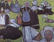 Emile Bernard breton women in meadow oil painting on canvas